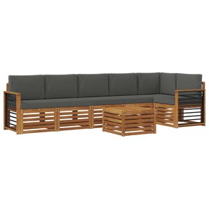 vidaXL Ensemble de canapés d'extérieur 7 pc Naturel et Anthracite
