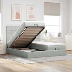 VidaXL Cadre de lit ottoman et matelas gris clair 160x200cm velours