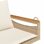 vidaXL Balancelle avec coussins beige 109x62x40 cm résine tressée