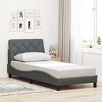 vidaXL Cadre de lit sans matelas gris foncé 80x200 cm tissu