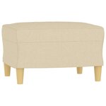 vidaXL Canapé à 3 places avec repose-pieds Crème 180 cm Tissu