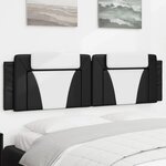 vidaXL Coussin de tête de lit Viana noir et blanc 183 cm similicuir