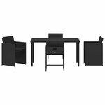 vidaXL Ensemble de salle à manger pour jardin 5 Pièces Noir Poly rotin
