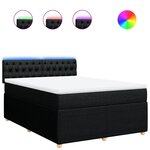 vidaXL Sommier à lattes de lit avec matelas Noir 140x190 cm Tissu