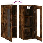 vidaXL Armoire murale chêne fumé 34 5x34x90 cm