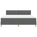 vidaXL Lit à ressorts avec matelas Gris foncé 180 x 200 cm tissu