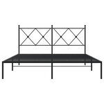 vidaXL Cadre de lit métal sans matelas avec tête de lit noir 150x200cm