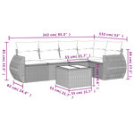 vidaXL Salon de jardin avec coussins 6 Pièces beige résine tressée