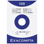Étui de 100 fiches - bristol uni non perforé 105x148mm - Blanc x 10 EXACOMPTA