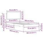 vidaXL Cadre de lit avec tête de lit rembourrée Gris foncé 75 x 190 cm