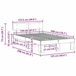 vidaXL Cadre de lit Marron 120 x 200 cm Bois massif en pin