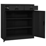 Armoire de bureau avec jardinière design moderne 90 x 40 x 125 cm espace de rangement en acier anthracite 02_0055175