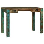 vidaXL Bureau Marron 112 x 55 x 76 cm Bois massif de récupération