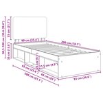vidaXL Cadre de lit Chêne Sonoma 90 x 200 cm Bois de pin massif
