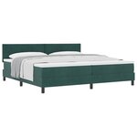 vidaXL Lit à ressorts avec matelas Vert foncé 200 x 200 cm Velours