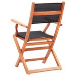 vidaXL Chaises pliables de jardin 8 Pièces noir eucalyptus et textilène