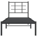 vidaXL Cadre de lit métal sans matelas avec tête de lit noir 75x190 cm