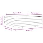 vidaXL Jardinière 80x80x26 5 cm bois de pin imprégné