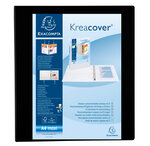 Classeur personnalisable Kreacover A4 Maxi 4 Ax Diam 40mm Dos 60 mm Noir EXACOMPTA