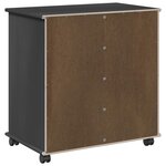 vidaXL Cabinet roulant Noir 63 5 x 39 x 65 5 cm Bois de Pin Massif
