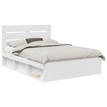 vidaXL Cadre de lit avec tête de lit Blanc 160 x 200 cm Pin massif