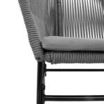 vidaXL Ensemble à manger jardin coussins 5 Pièces gris poly rotin verre