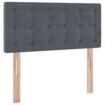 vidaXL Lit de Rangement avec matelas Gris foncé 90 x 190 cm Velours