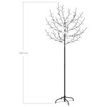 vidaXL Sapin de Noël 200 LED blanc bleu Cerisier en fleurs 180 cm