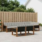 vidaXL Ensemble de canapés d'extérieur 7 Pièces Naturel et gris clair