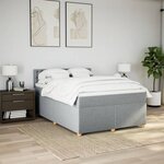 vidaXL Sommier à lattes de lit avec matelas Gris clair 160x200cm Tissu