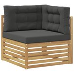 vidaXL Canapé d'angle extérieur Bois d'Acacia Massif Blanc