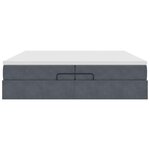 vidaXL Cadre de lit ottoman avec matelas gris foncé 200x200 cm velours