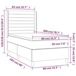 vidaXL Sommier à lattes de lit matelas et LED Taupe 80x200cm Tissu