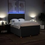 vidaXL Sommier à lattes de lit avec matelas Noir 140x200 cm Tissu