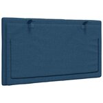 vidaXL Coussin de tête de lit Hanko bleu 90 cm tissu