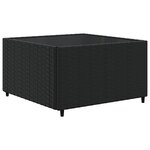 vidaXL Salon de jardin 7 Pièces avec coussins Noir Résine tressée
