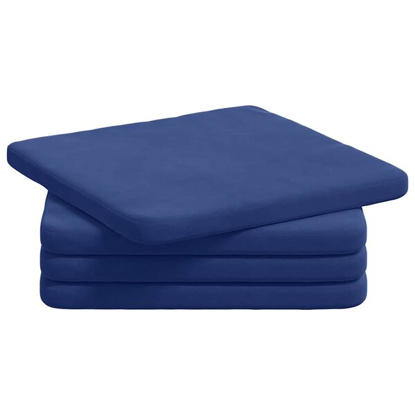 vidaXL Coussins de siège 4 pc Velours Bleu police 40 x 40 x 3 cm