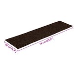 vidaXL Tapis d'escalier autocollants 30 pièces 76 x 20 cm Marron Rectangulaire