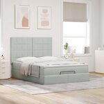 vidaXL Cadre de lit ottoman avec matelas gris clair 140x200 cm velours