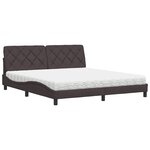 vidaXL Lit avec matelas marron foncé 180x200 cm tissu