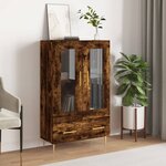 vidaXL Buffet haut chêne fumé 69 5x31x115 cm bois d'ingénierie
