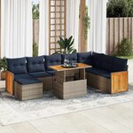 vidaXL Ensemble de canapés de jardin 11 Pièces et coussins rotin acacia