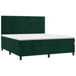 vidaXL Sommier à lattes de lit matelas et LED Vert foncé 180x200 cm