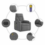 vidaXL Fauteuil inclinable de massage électrique gris foncé