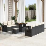 vidaXL Ensemble de canapé de jardin 10 Pièces Noir polyrotin