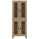 vidaXL Haut Armoire 2 Pièces Chêne artisanal Bois Aggloméré et Verre