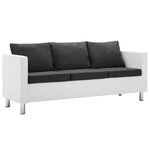 Vidaxl ensemble de canapé 2 pièces similicuir blanc et gris foncé