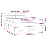 vidaXL Sommier à lattes de lit avec matelas Gris clair 140x190cm Tissu