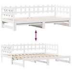 vidaXL Lit de jour avec gigogne et tiroirs sans matelas blanc 90x200cm