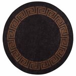 vidaXL Tapis lavable antidérapant φ120 cm noir et doré